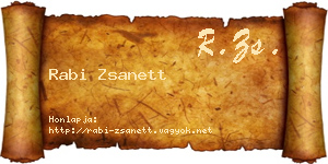 Rabi Zsanett névjegykártya